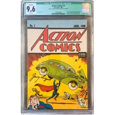 Action#1 Reprint - Signed by Jerry Siegel - CGC Graded 9.6!